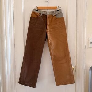 Eckhaus Latta Brown/Tan Wide-leg Jeans W27 (fits like a W25)